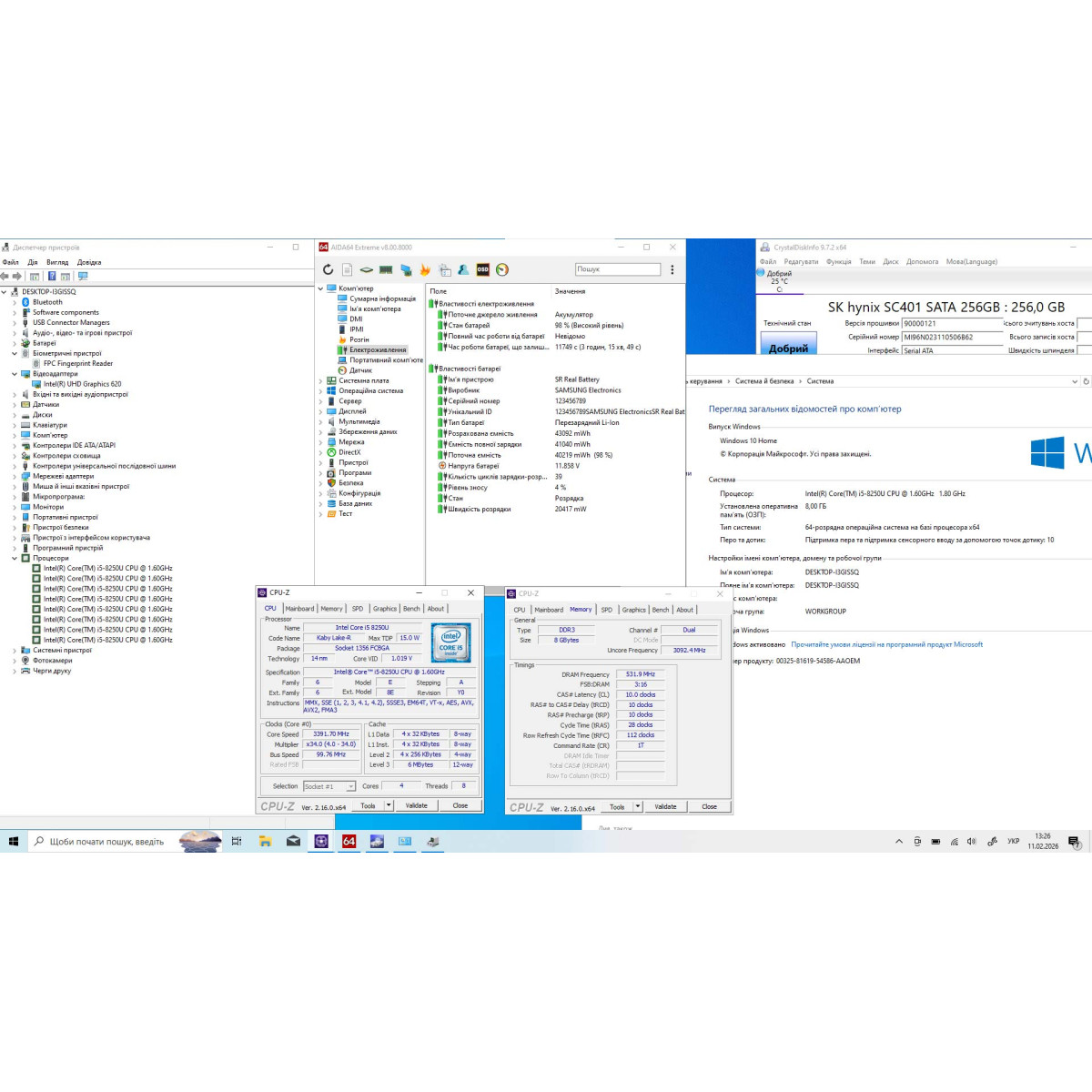 Cенсорний ультрабук 2в1 Samsung 7 Spin (NP730QAA)/  13.3" FullHD, IPS/ Intel Core i5 8250U (4 ядра/ 8 потоків)/ Intel UHD 620/ 8 GB/ 256 GB SSD (Б/В)