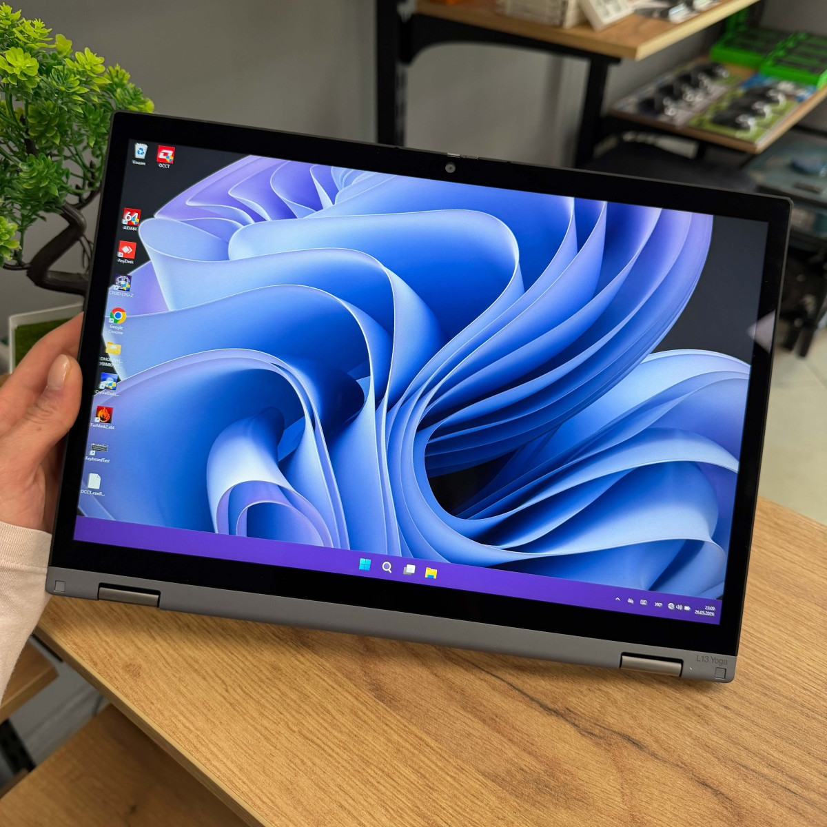 Cенсорний ультрабук - трансформер 2в1 Lenovo ThinkPad L13 Yoga Gen 4/ 13.3" FullHD, IPS 16:10/ Intel Core i3 1315U (6 ядер/ 8 потоків)/ Intel UHD/ 8 GB/ 256 GB NVME (Б/В) 