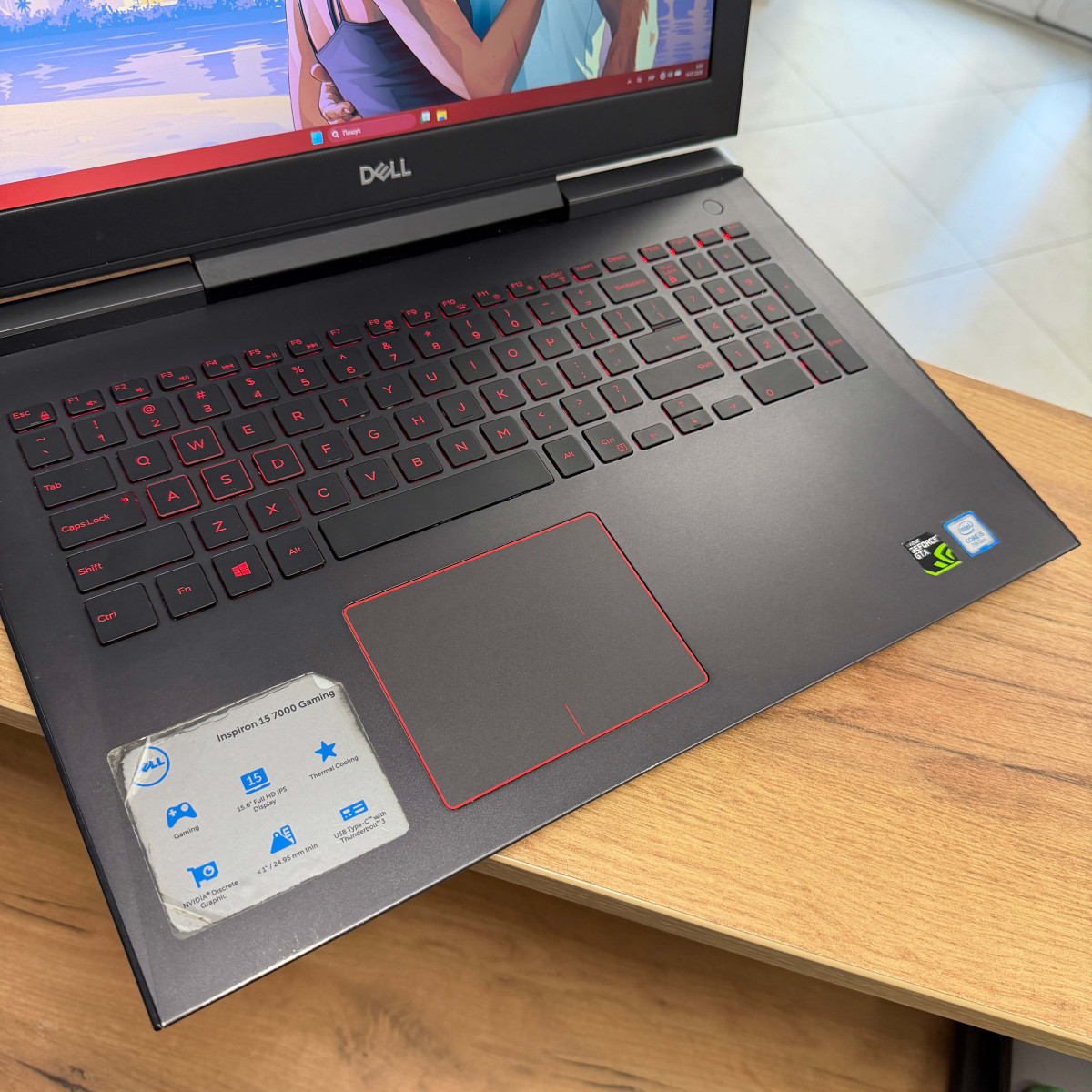 Ігровий ноутбук Dell Inspiron 15 7577/ 15.6" FullHD/ Intel Core i5 7300HQ (4 ядра, до 3.5 ГГц)/ NVIDIA GeForce GTX 1060 (на 6 GB) Max-Q/ 16 GB/ 256 GB SSD NVME Б\В)