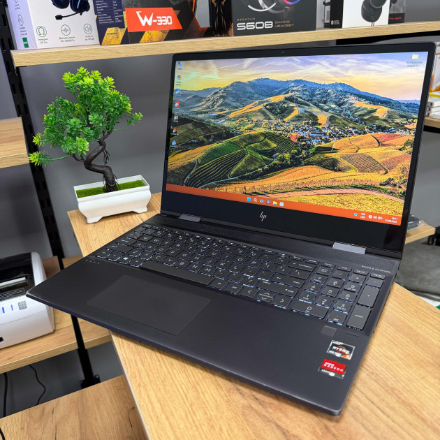 Сенсорний ультрабук-трансформер HP ENVY x360 15-ds1xxx 2в1/ 15.6" FullHD, IPS/ AMD Ryzen 5 4500U (6 ядер/ 6 потоків)/ AMD Radeon RX Vega 6/ 8 GB/ 512 GB SSD NVME (Б\В)