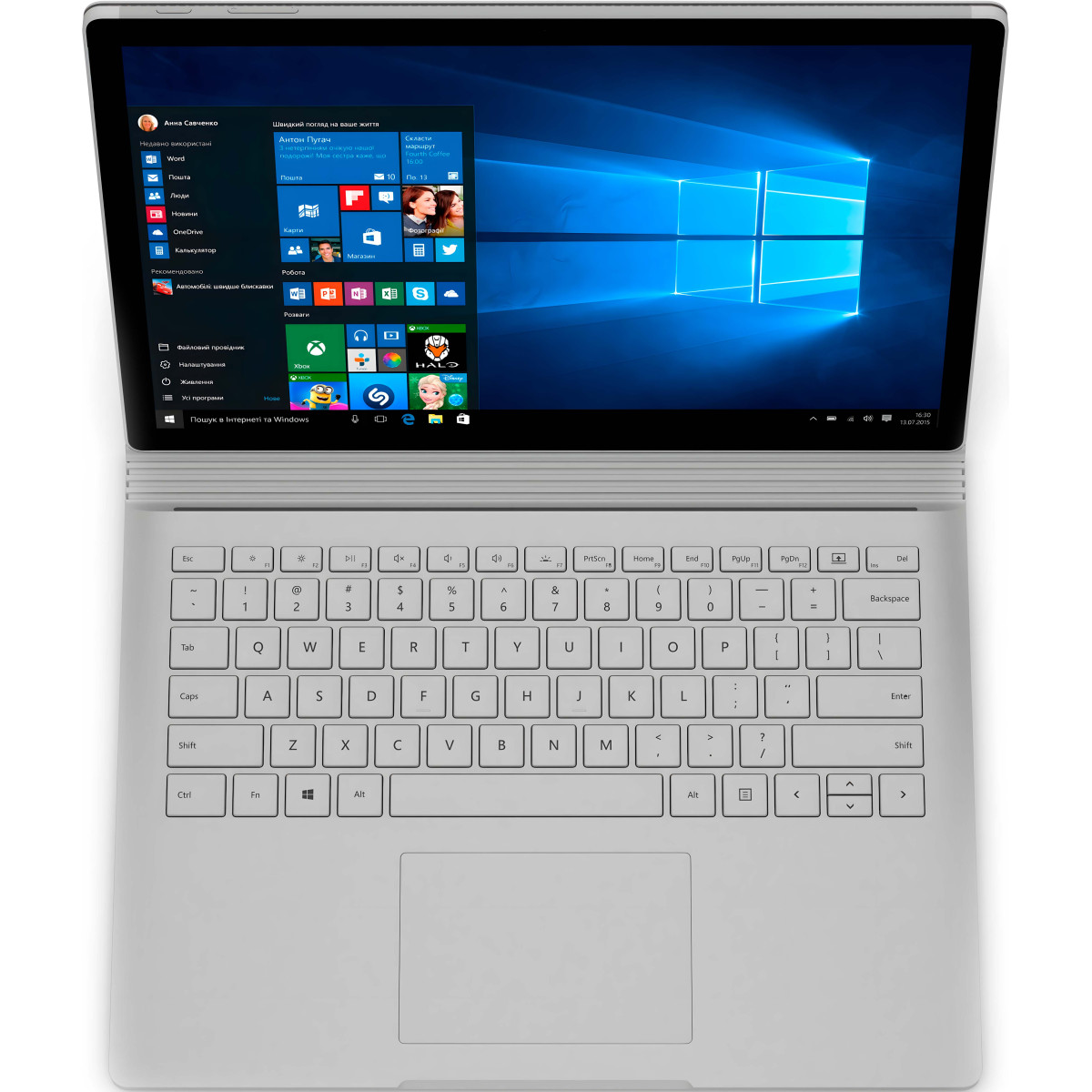 Ноутбук-трансформер 2в1 Microsoft Surface Book 2 1832/ 13.5" 3K (3000×2000), IPS сенсорний/ Intel Core i5 8350U (4 ядра/ 8 потоків)/ Intel UHD 620/ 8 GB/ 256 GB SSD NVME (Б/В)