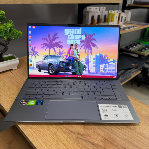 Ультрабук Asus ZenBook 14 UX434IQ/ 14" FullHD, IPS/ AMD Ryzen 5 4500U (6 ядер/ 6 потоків)/ NVIDIA GeForce MX350 (на 2 GB)/ 8 GB/ 256 GB NVME (Б\В)