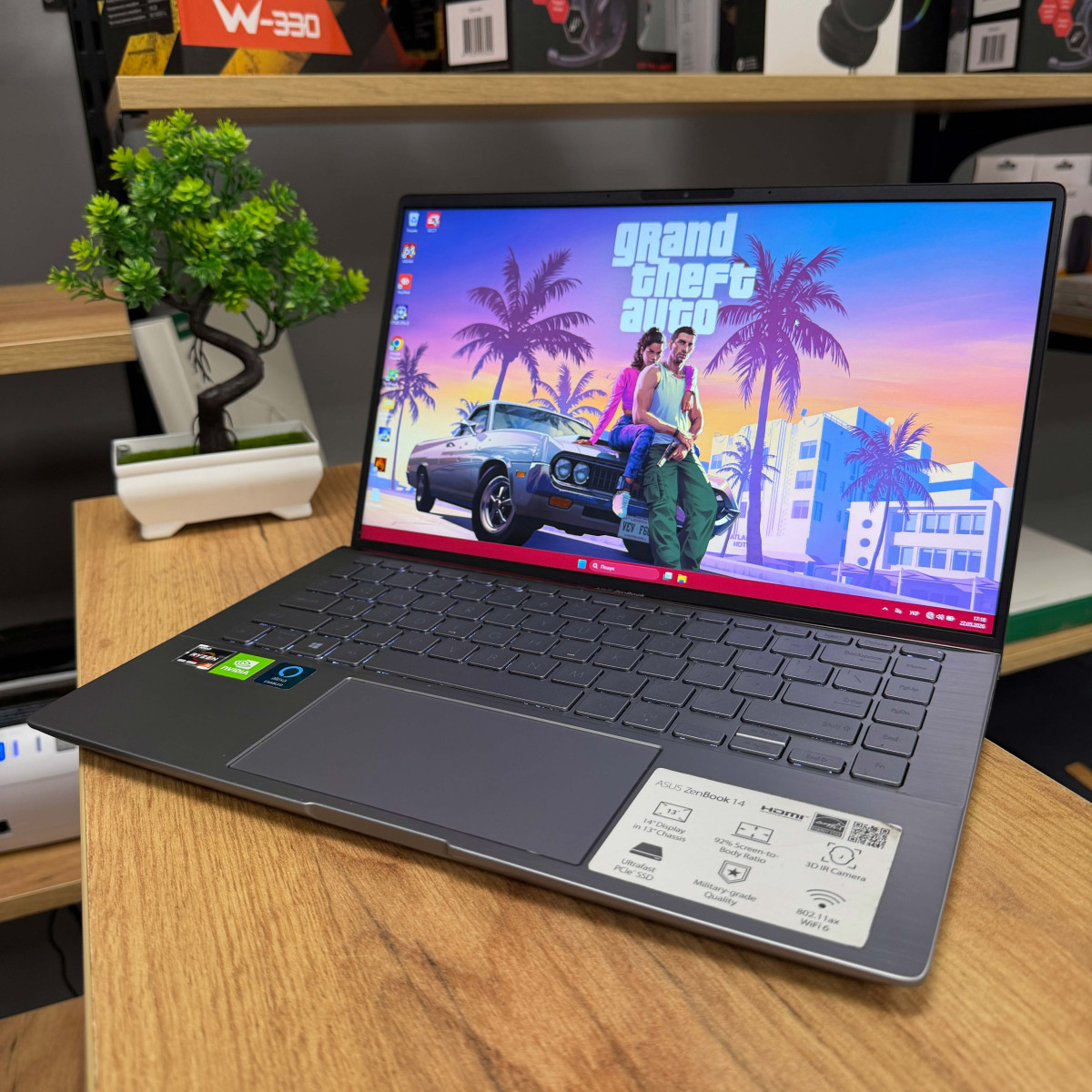 Ультрабук Asus ZenBook 14 UX434IQ/ 14" FullHD, IPS/ AMD Ryzen 5 4500U (6 ядер/ 6 потоків)/ NVIDIA GeForce MX350 (на 2 GB)/ 8 GB/ 256 GB NVME (Б\В)
